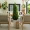 56" UV Resistant Artificial Cedar Tree in White Tower Planter (Indoor/Outdoor)
